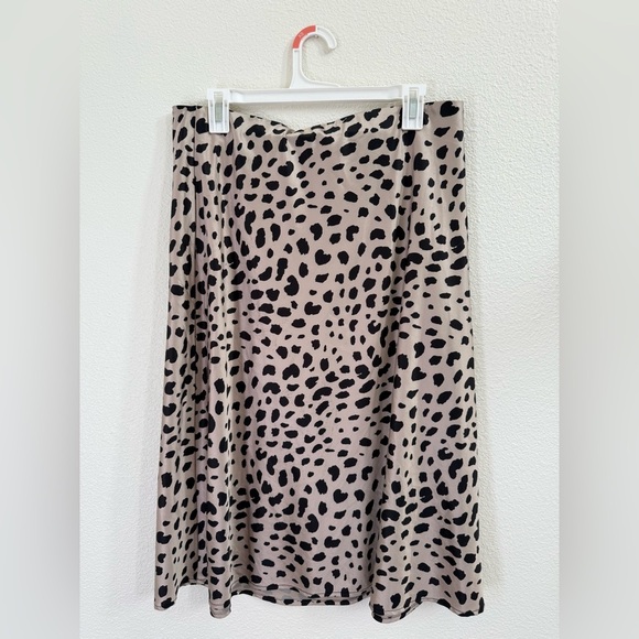 Brand New Brown and Black Leopard Print Midi Skirt Women’s Size XL - Picture 2 of 5